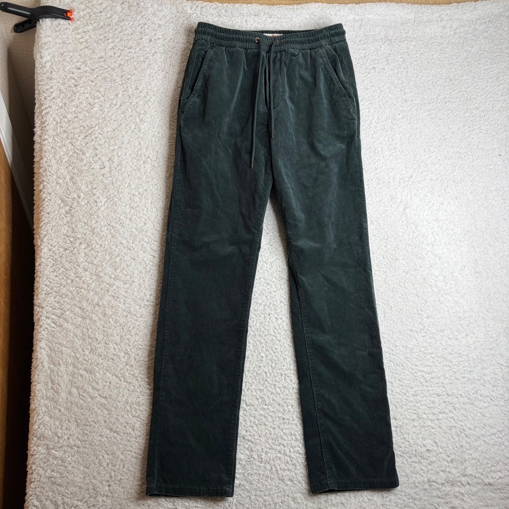 Marine Layer Mens Corduroy Satauday slim straight Pants Green Small 14792
